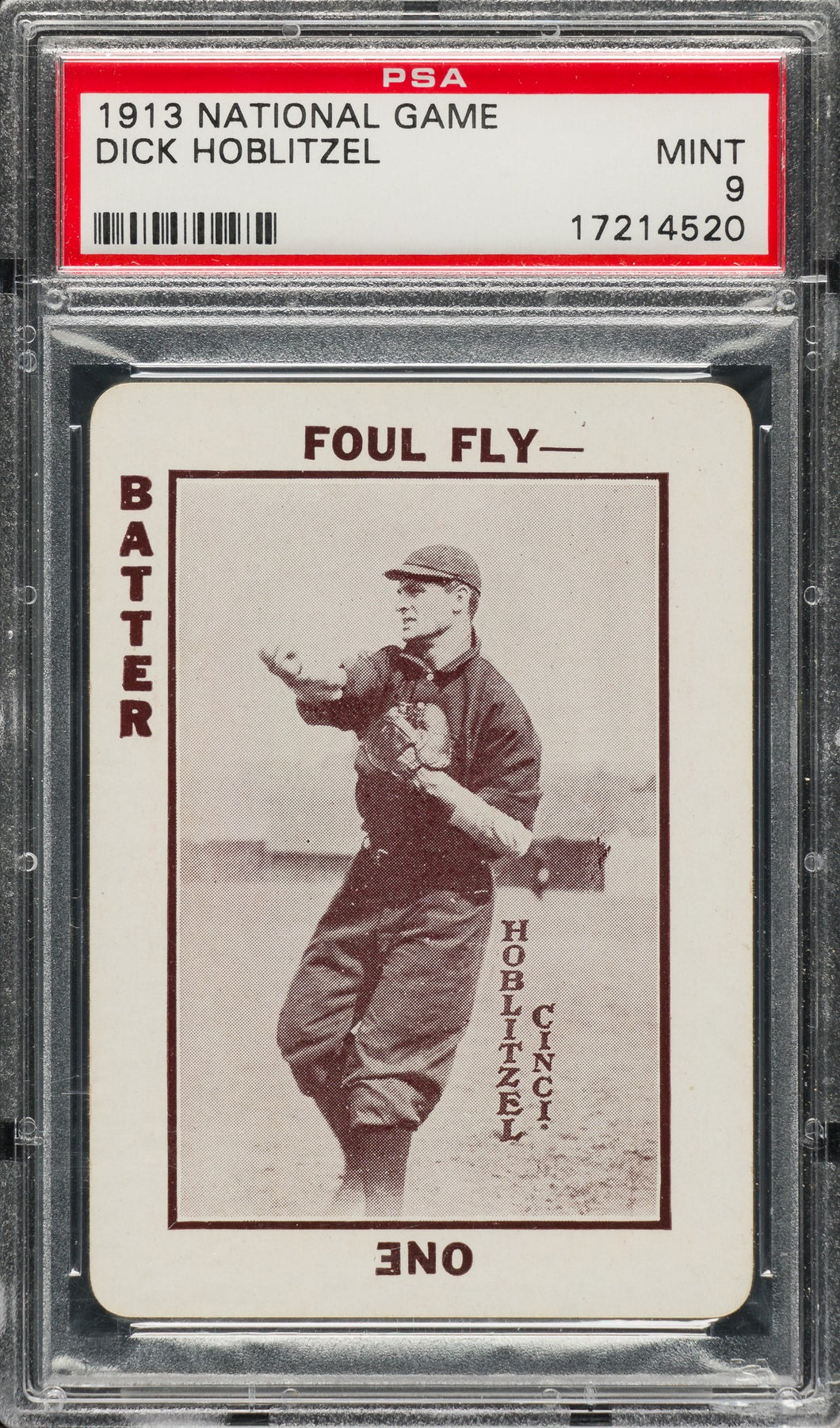 1913 WG5 National Game Dick Hoblitzel PSA MINT 9