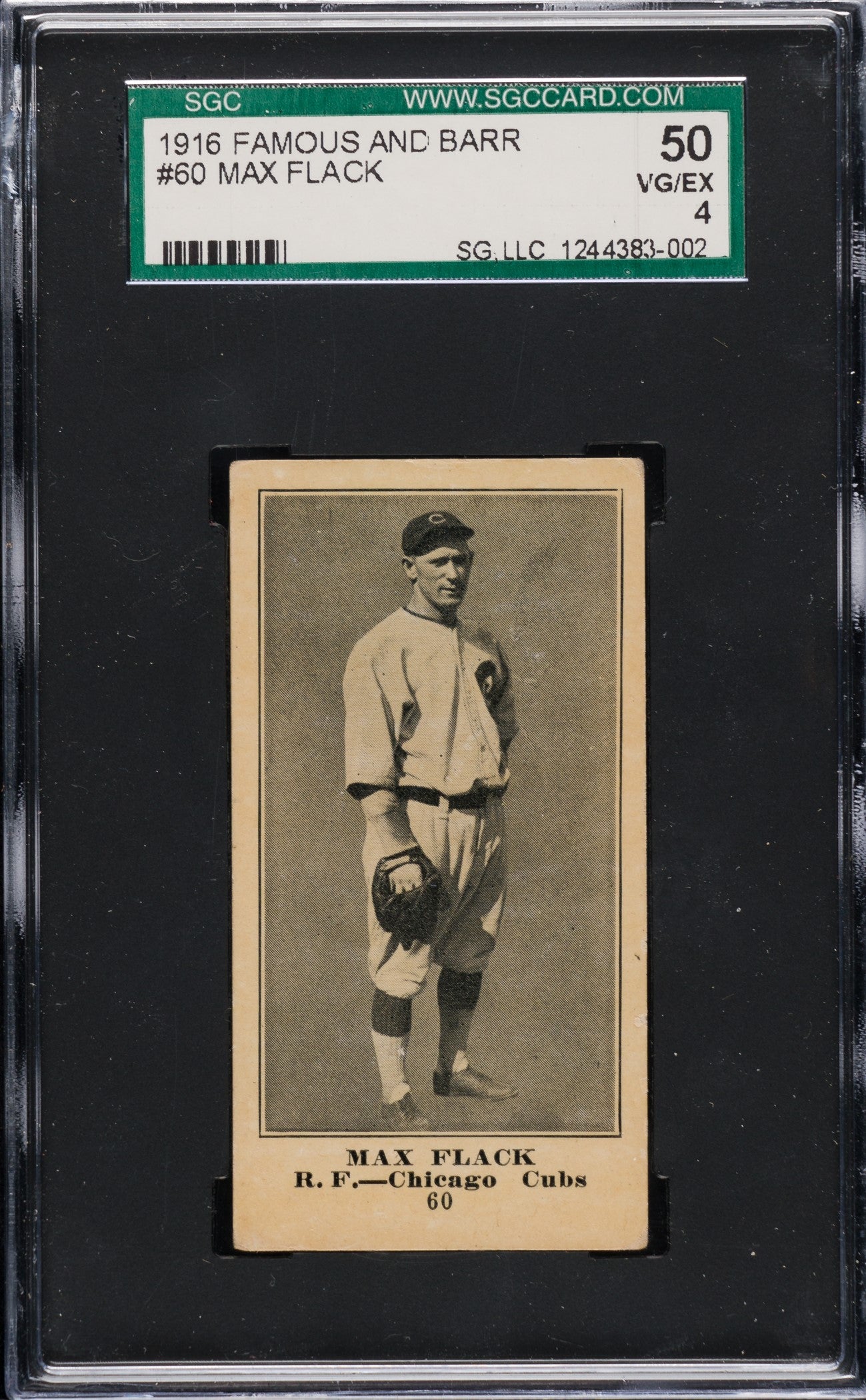 1916 M101-5 Famous & Barr #60 Max Flack SGC VG/EX 50
