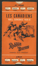 Load image into Gallery viewer, 1935-36 Montreal Maroons NHL Schedule - Extremely Rare
