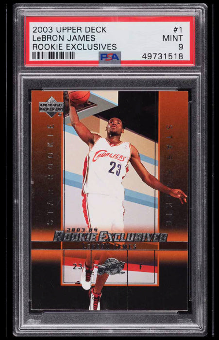 2003 UPPER DECK EXCLUSIVES LEBRON JAMES ROOKIE RC #1 PSA 9