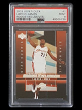 Load image into Gallery viewer, 2003 Upper Deck Rookie Exclusives Lebron James Rookie RC #1 - PSA 9
