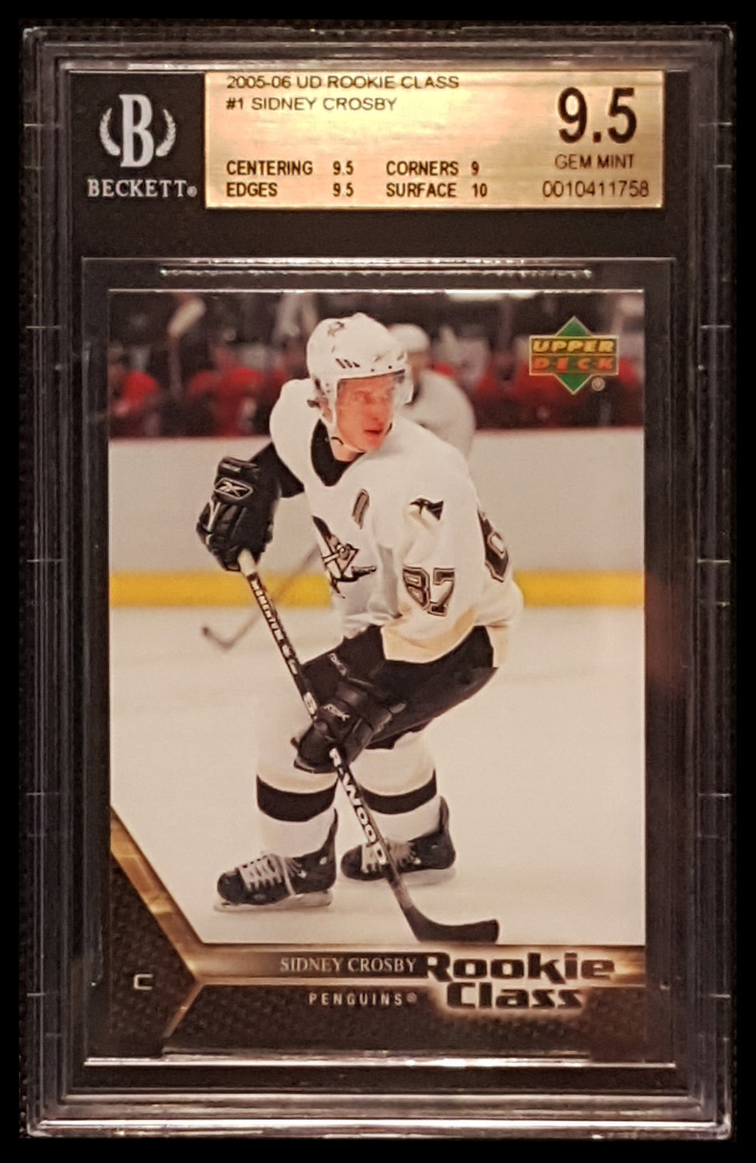 2005-06-UD Upper Deck Rookie Class #1 Sidney Crosby Rookie RC - BGS 9.5