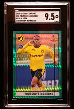 Load image into Gallery viewer, 2020-21 Topps Chrome #80 Merlin UEFA Aqua Prism Refractor Youssoufa Moukoko Rookie RC - SGC 9.5
