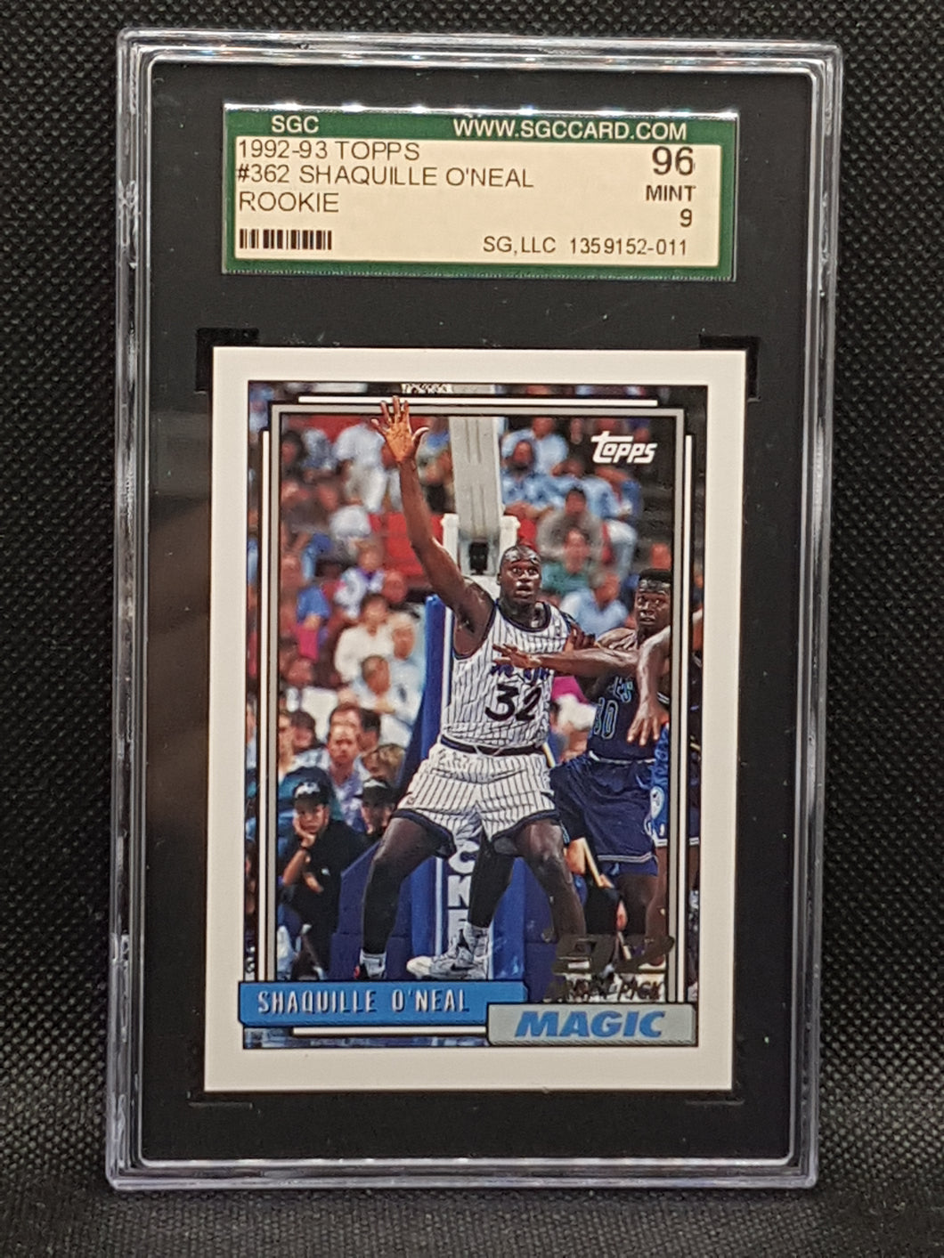 1992-93 Shaquille O'Neal Topps Rookie #362 SGC 9