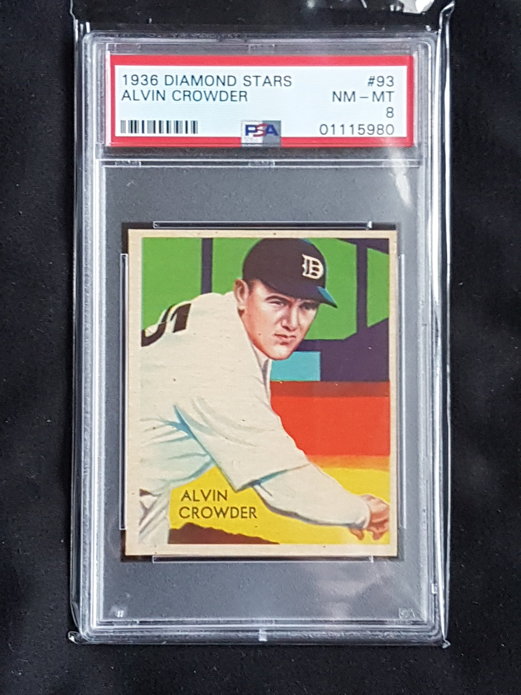 1936 Diamond Stars Alvin Crowder #93 PSA 8 (Pop 19) Only 2 graded higher!