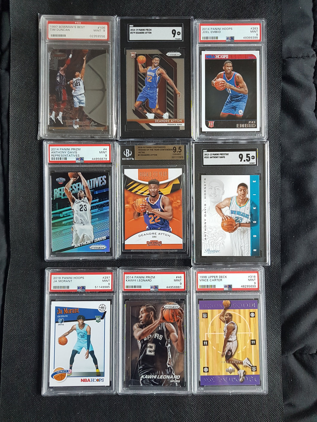 NBA Past & Present Stars, Rookies & More - PSA, SGC, BGS (9 Cards including Embiid, Duncan, Ja Morant, Vince Carter & DeAndre Ayton Rookies)