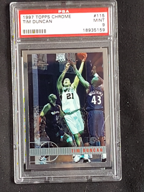 tim duncan topps chrome rookie card rc