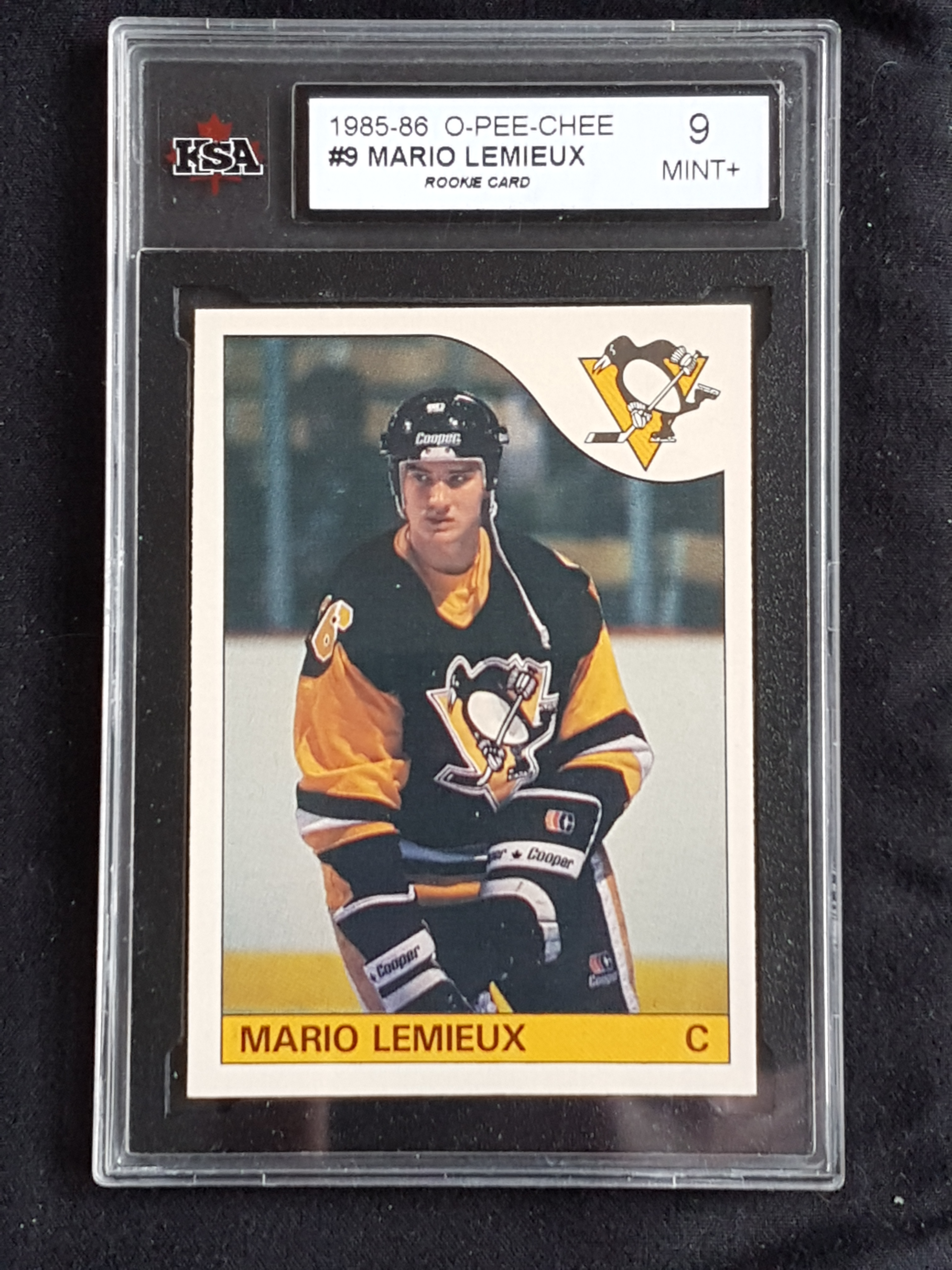 1985-86 O Pee Chee OPC Mario Lemieux Rookie (RC) #9 KSA 9